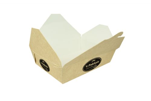 Foodbox large composteerbaar bruin wit